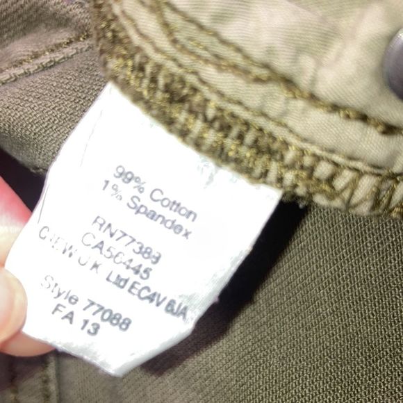 Womens J Crew  Olive Green Toothpick  Size 25 Stretch Jeans - Picture 7 of 12